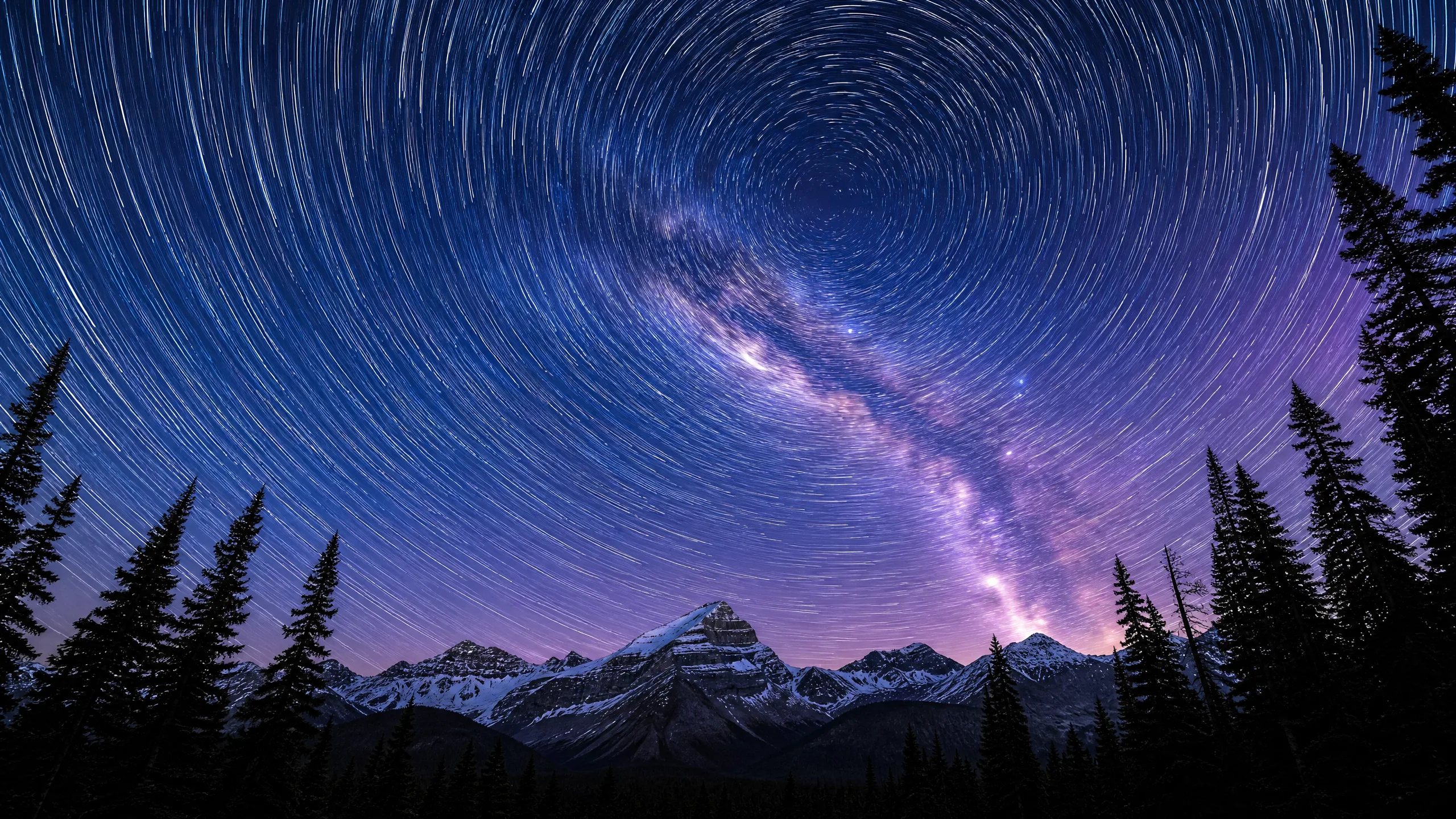 银河星轨延时摄影视频素材 - 雪山星空